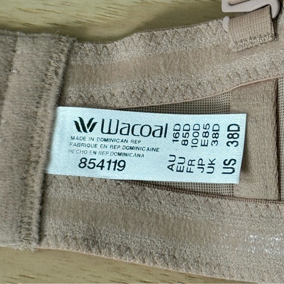 Wacoal  Red Carpet Strapless Full-Busted Underwire Bra Dark Beige Size 38D - Picture 11 of 11